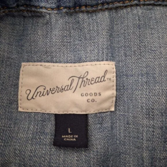 Universal Thread Denim Romper Sleeveless Blue Large - Picture 4 of 6